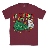 Burgundy it wasn't me! christmas cat Classic Tee - MaliasSmallBusiness