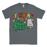 Charcoal Heather it wasn't me! christmas cat Classic Tee - MaliasSmallBusiness