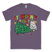 Lavender it wasn't me! christmas cat Classic Tee - MaliasSmallBusiness