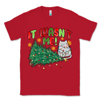 Red it wasn't me! christmas cat Classic Tee - MaliasSmallBusiness