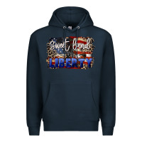 Navy Sweet land of liberty 4th of july Premium Hoodie - CowGirlArtShop