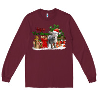 Burgundy happy christmas southdown baby sheep Long Sleeve Tee - LillyAllenDesigns