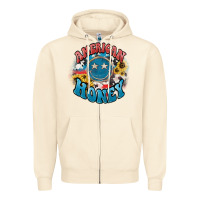 Sandshell American honey smiley Zipper Hoodie - HowdyJamesFarm
