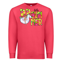 Cardinal Hello Summer Unicorn Premium Sweatshirt - CowCowDesign