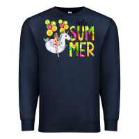 Navy Hello Summer Unicorn Premium Sweatshirt - CowCowDesign