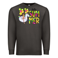 Smoke Hello Summer Unicorn Premium Sweatshirt - CowCowDesign