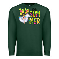 Sports Green Hello Summer Unicorn Premium Sweatshirt - CowCowDesign