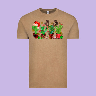Christmas Cactus Vintage Tee Designed By Maliassmallbusiness