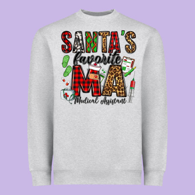 Santa's Favorite Ma Medical Assistant Heavyweight Sweatshirt Designed By Jasminsmagicworld