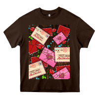 Chocolate Brown love letters with roses  air Heavy Core Tee - AdoDesignShop