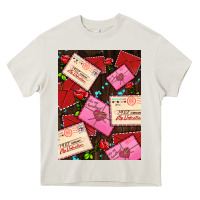 Cream love letters with roses  air Heavy Core Tee - AdoDesignShop