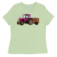 Matcha Pink Farm Tractor Ladies Tee - RanaPortraitStore