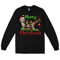 Black maine coon cat merry christmas Long Sleeve Tee - LillyAllenDesigns
