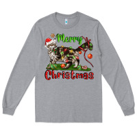 Heather Grey maine coon cat merry christmas Long Sleeve Tee - LillyAllenDesigns