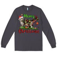 Smoke maine coon cat merry christmas Long Sleeve Tee - LillyAllenDesigns
