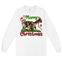 White maine coon cat merry christmas Long Sleeve Tee - LillyAllenDesigns