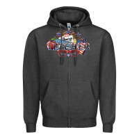 Charcoal Heather American Teacher 4th of july Zipper Hoodie - HowdyJamesFarm