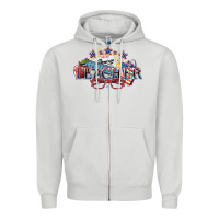 Dove Grey American Teacher 4th of july Zipper Hoodie - HowdyJamesFarm