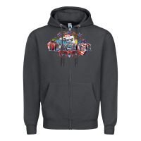 Smoke American Teacher 4th of july Zipper Hoodie - HowdyJamesFarm