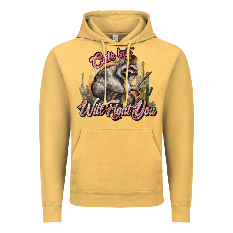 Cute But Will Fight You Racoon Western Vintage Hoodie by NancyCooperArtShop | Teevron