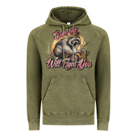 Vintage Olive cute but will fight you racoon western Vintage Hoodie - NancyCooperArtShop