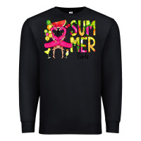 Black Summer Girls Flamingo Premium Sweatshirt - CowCowDesign