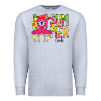 Heather Grey Summer Girls Flamingo Premium Sweatshirt - CowCowDesign