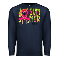 Navy Summer Girls Flamingo Premium Sweatshirt - CowCowDesign