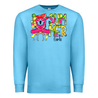 Ocean Blue Summer Girls Flamingo Premium Sweatshirt - CowCowDesign