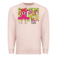 Pale Pink Summer Girls Flamingo Premium Sweatshirt - CowCowDesign