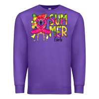 Purple Summer Girls Flamingo Premium Sweatshirt - CowCowDesign