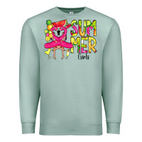 Seafoam Summer Girls Flamingo Premium Sweatshirt - CowCowDesign