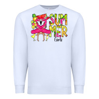 White Summer Girls Flamingo Premium Sweatshirt - CowCowDesign
