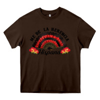 Chocolate Brown me de la herencia hispana hand fan Heavy Core Tee - BundleAndBundleShop
