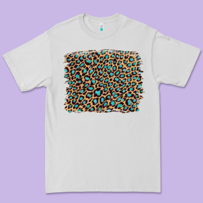 Leopard With Turquoise Glitter Premium Tee Designed By Artiststas