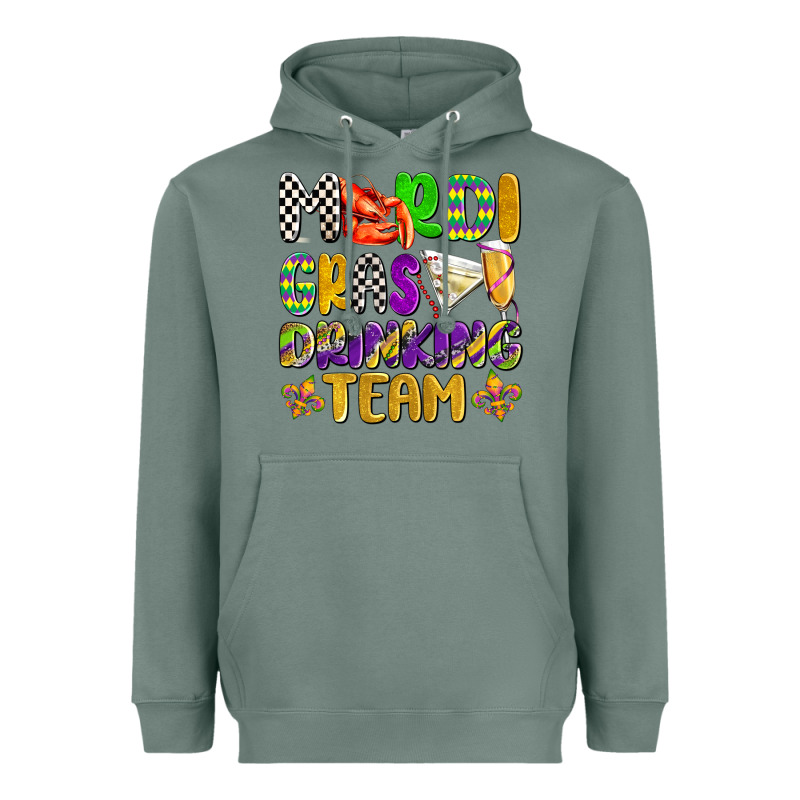 Mardi Gras Drinking Team With Glasses Olivia Heavyweight Hoodie by OliviaCreatesArt | Teevron