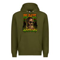 Army Green Black history afro man Premium Hoodie - HowdyJamesFarm