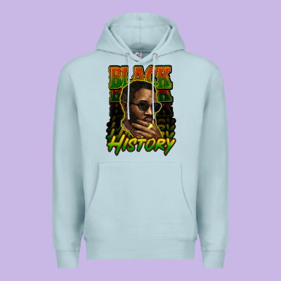 Black History Afro Man Premium Hoodie Designed By Howdyjamesfarm
