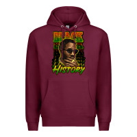 Burgundy Black history afro man Premium Hoodie - HowdyJamesFarm