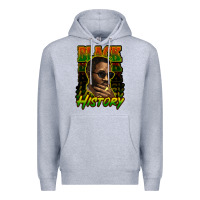 Heather Grey Black history afro man Premium Hoodie - HowdyJamesFarm