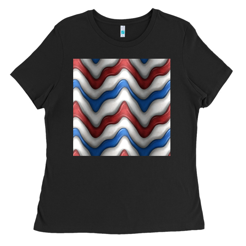 4th July Stripes Seamless Pattern Ladies Tee by BundleAndBundleShop | Teevron