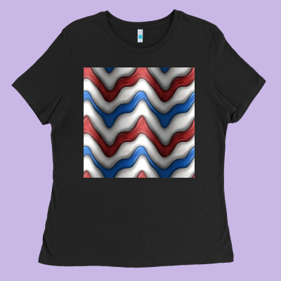 4th July Stripes Seamless Pattern Ladies Tee Designed By Bundleandbundleshop
