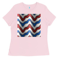 Bubblegum Pink 4th july stripes seamless pattern Ladies Tee - BundleAndBundleShop