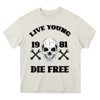 Cream Live Young Die Free Heavy Core Tee - Bettercallsaul