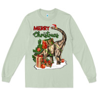Matcha merry christmas brachiosaurus Long Sleeve Tee - LillyAllenDesigns