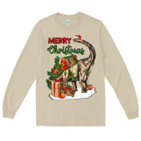 Mushroom merry christmas brachiosaurus Long Sleeve Tee - LillyAllenDesigns