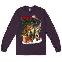 Plum merry christmas brachiosaurus Long Sleeve Tee - LillyAllenDesigns