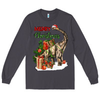Smoke merry christmas brachiosaurus Long Sleeve Tee - LillyAllenDesigns