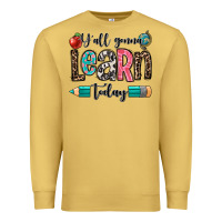 Antique Gold y'all gonna learn today Premium Sweatshirt - OliviaCreatesArt