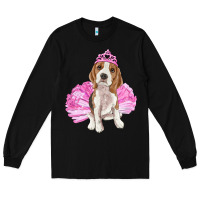 Black balerina beagle with tutu Long Sleeve Tee - RanaPortraitStore